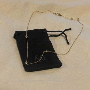 White sapphire satellite necklace